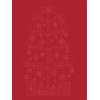 Christmas Tree Sashiko Panel - Red